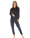 La Marquise Womens Velour Lounge Hooded Pyjamas