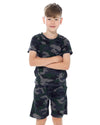 Slumber Hut Boys Black Camo Short Pyjamas