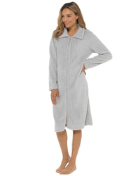 Undercover Womens Waffle Fleece Zip Dressing Gown