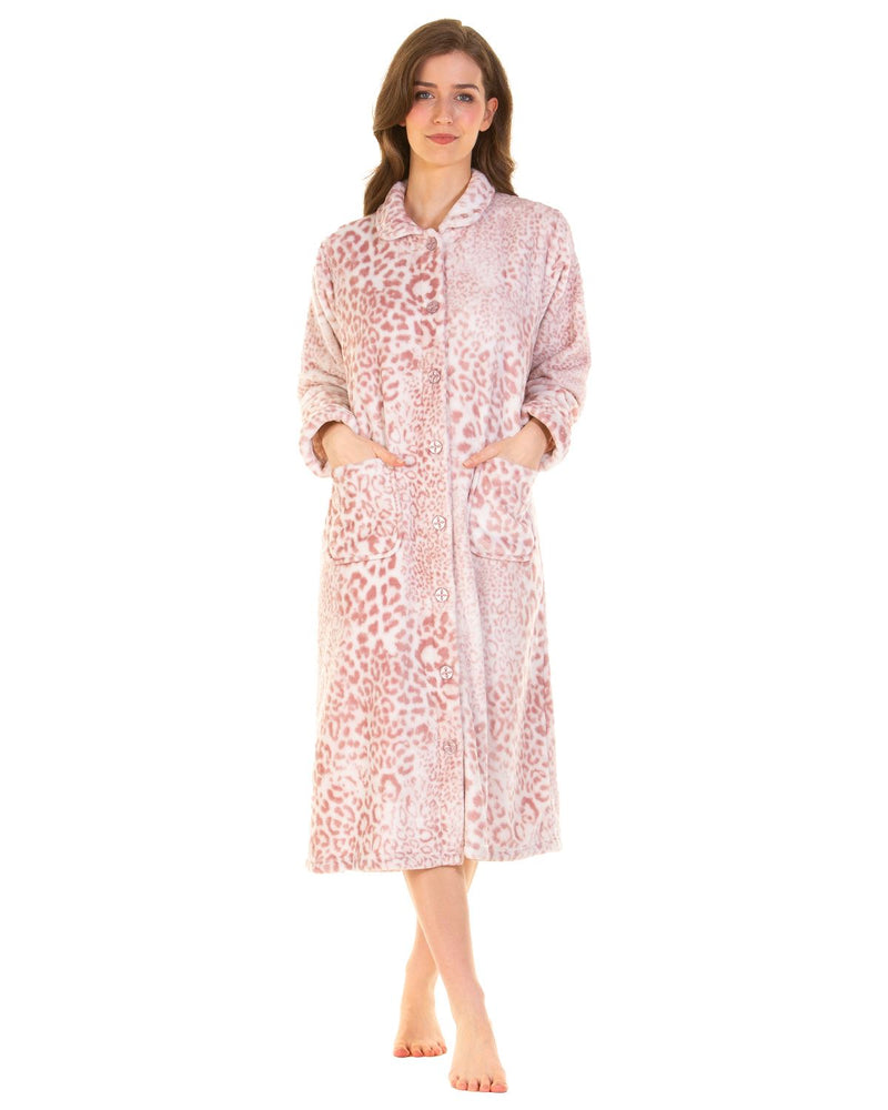 La Marquise Womens Animal Classics Button Dressing Gown