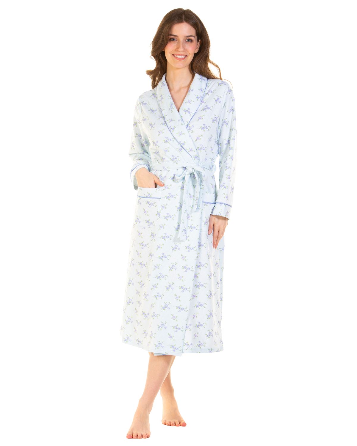 La Marquise Womens Primrose in Bloom Mock Quilt Robe