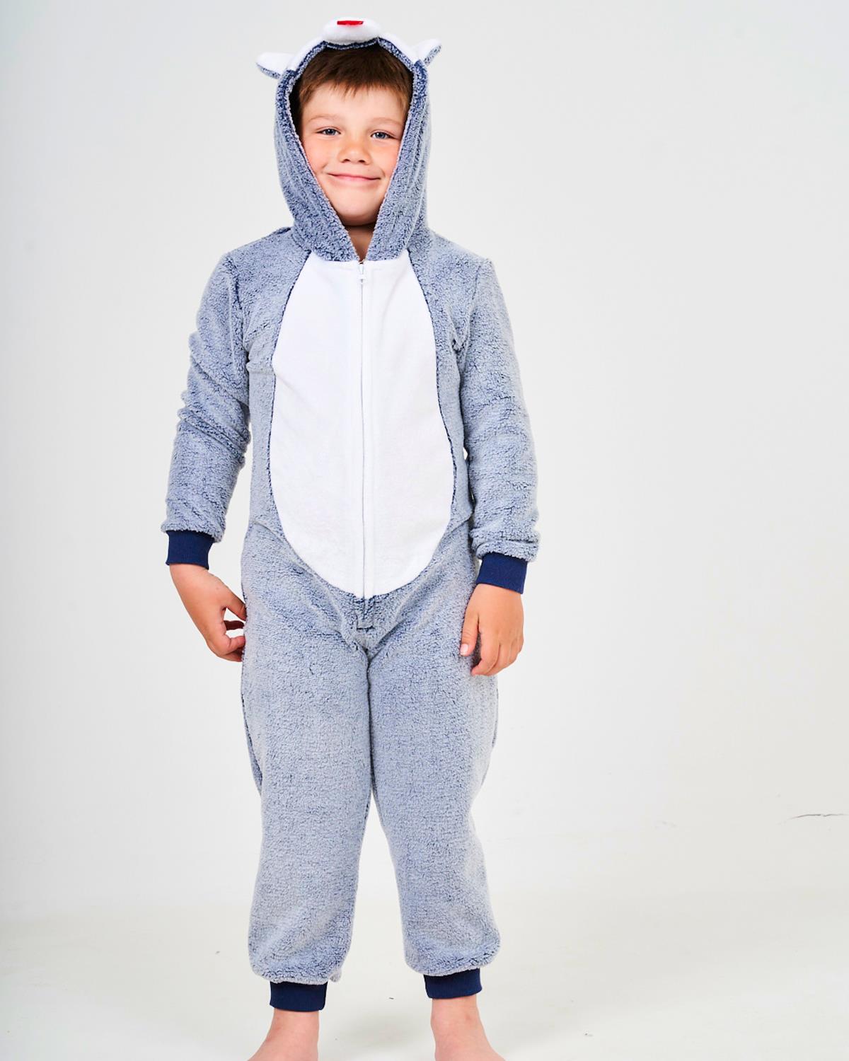 Kids Blue Husky Dog Onesie