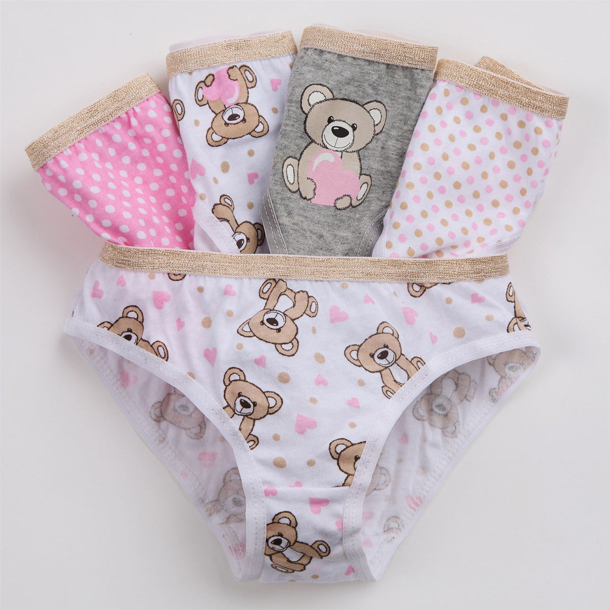 Girls 15 Pairs Multipack Cotton Knickers