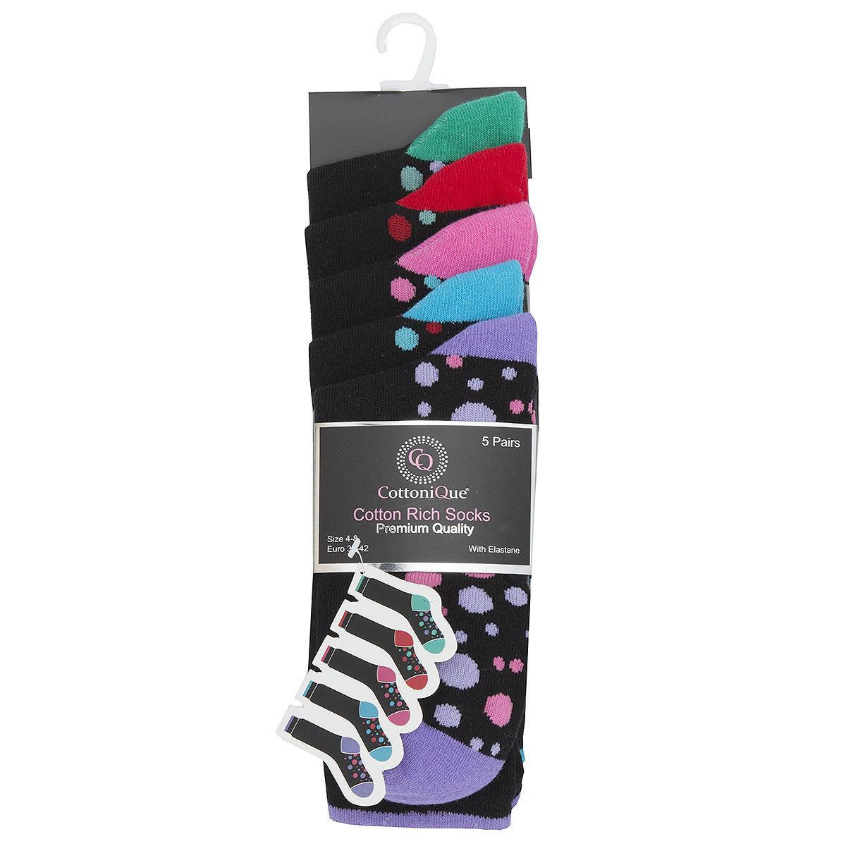 Cottonique Womens 5 Pack Socks