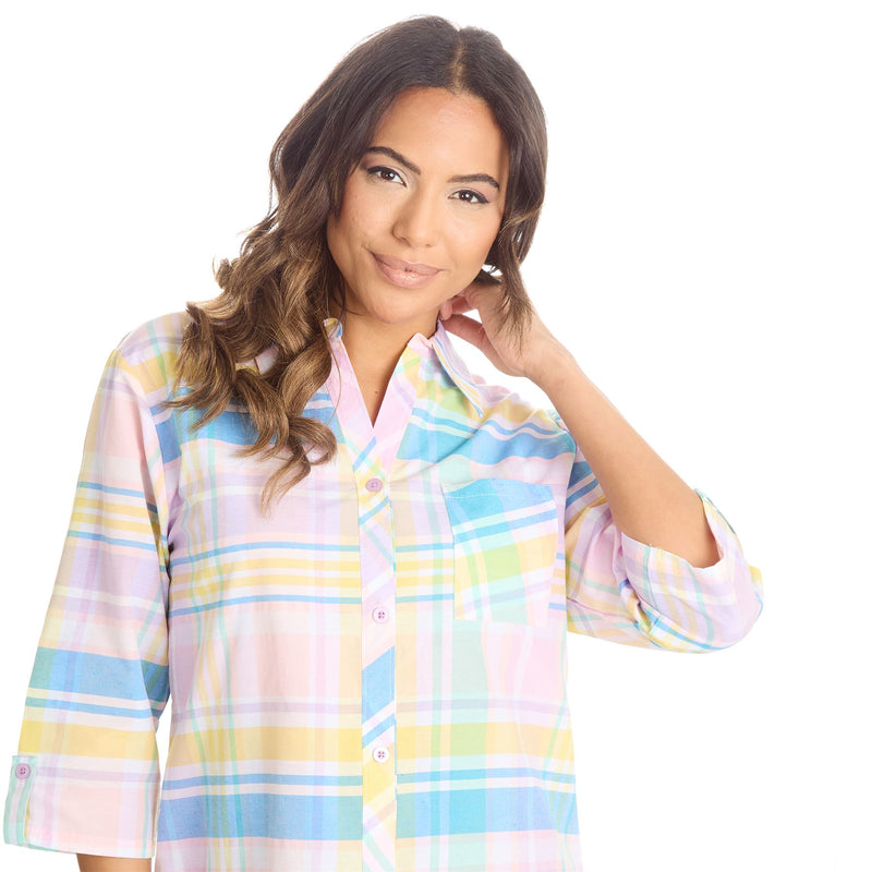 Forever Dreaming Womens Check Print Nightshirt