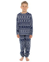 Slumber Hut Girls Jersey Navy Fairisle Pyjamas