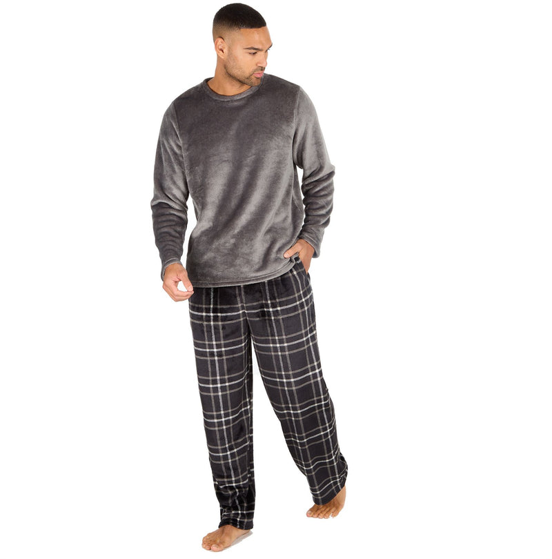 Cargo Bay Mens Polished Fleece Check Pyjamas