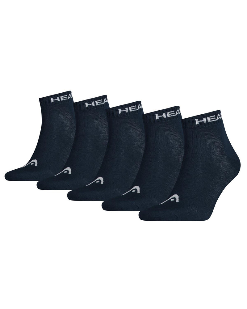 HEAD Unisex 5 Pack Cotton Quarter Socks