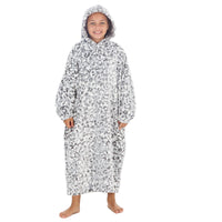 Huggable Girls Snow Leopard Oversized Poncho