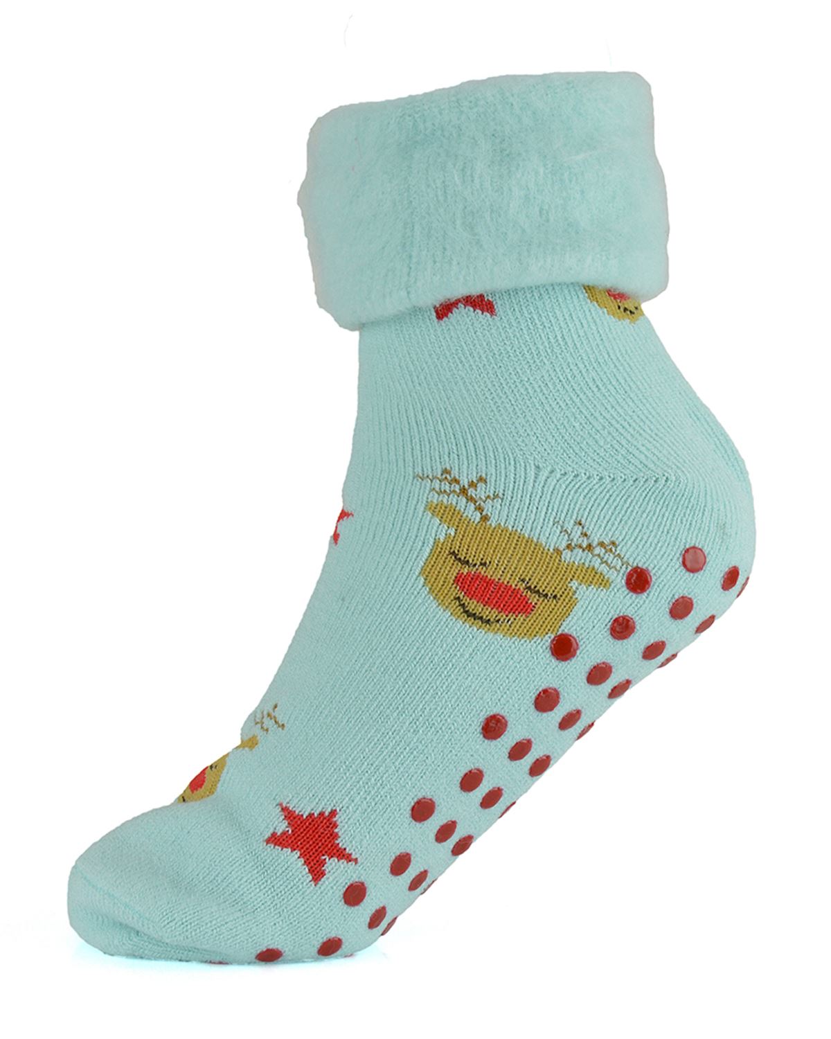 3 Pack Womens Christmas Brushed Bed Socks