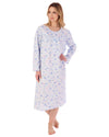 Slenderella Womens 100% Woven Cotton Long Sleeve Nightie