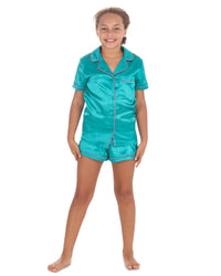 Slumber Party Girls Satin Short Pyjamas