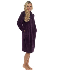 Undercover Womens Waffle Fleece Zip Dressing Gown