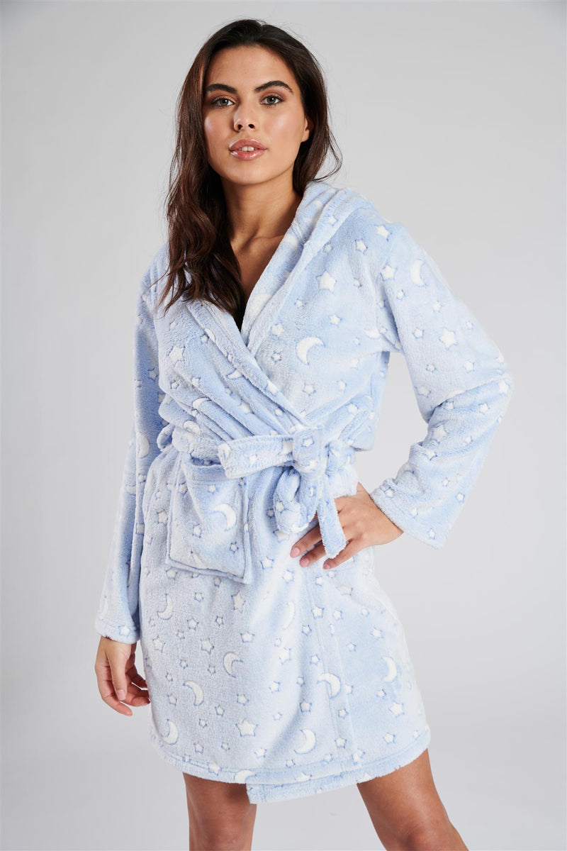 Loungeable Womens Moon & Star Print Dressing Gown