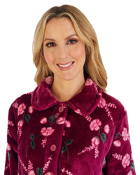 Slenderella Womens Floral Button Bed Jacket