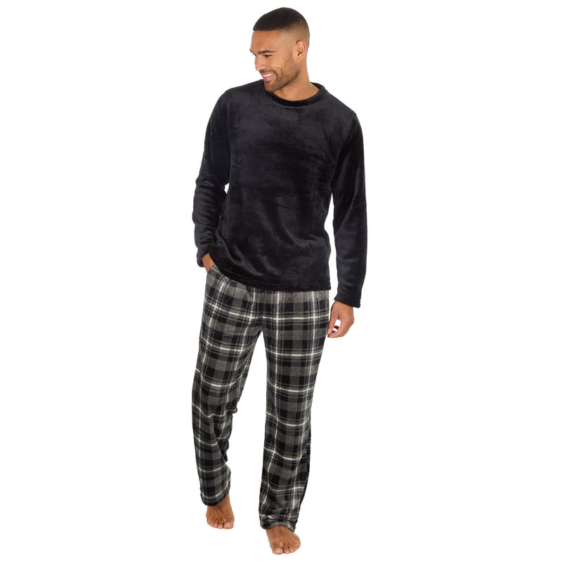 Cargo Bay Mens Polished Fleece Check Pyjamas