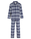 Walker Reid Mens Brushed Cotton Blue Check Pyjamas