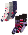 Womens 6 Pack Spots & Stripes Comfort Fit Bamboo Socks