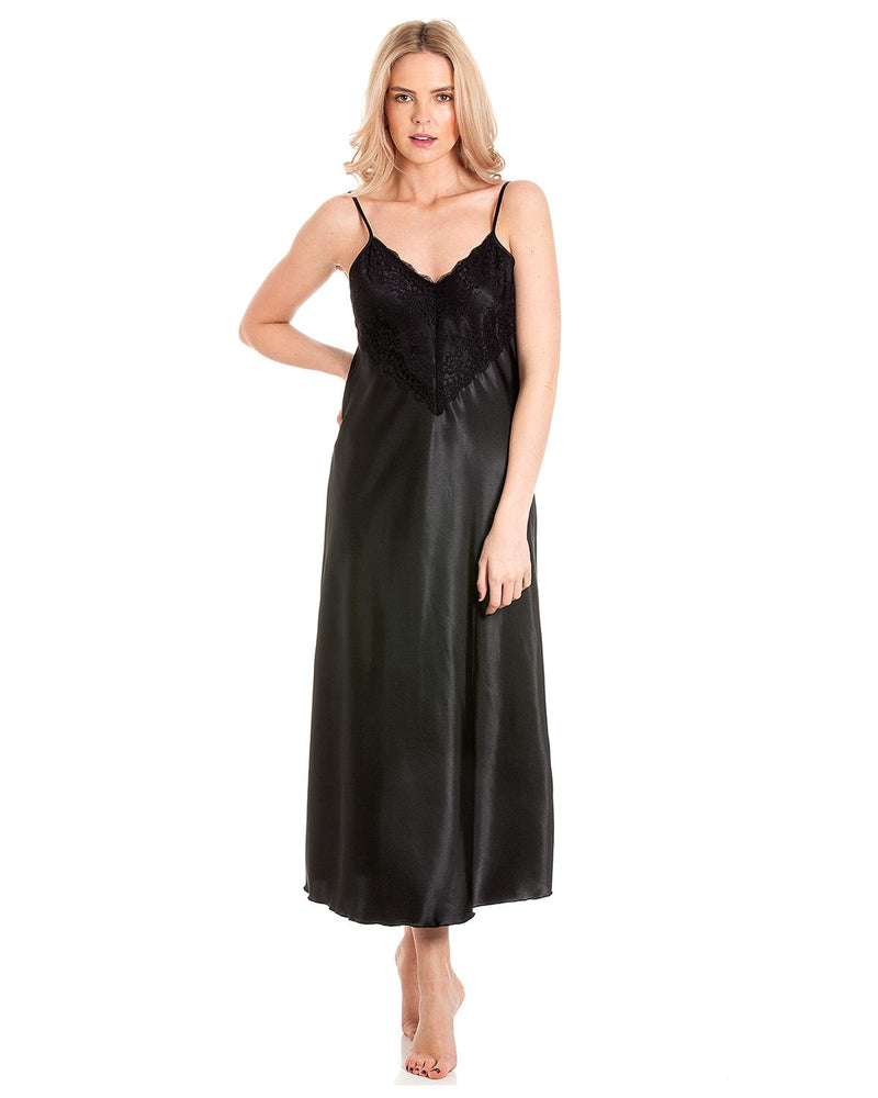 Lady Olga Womens Satin Long Nightdress