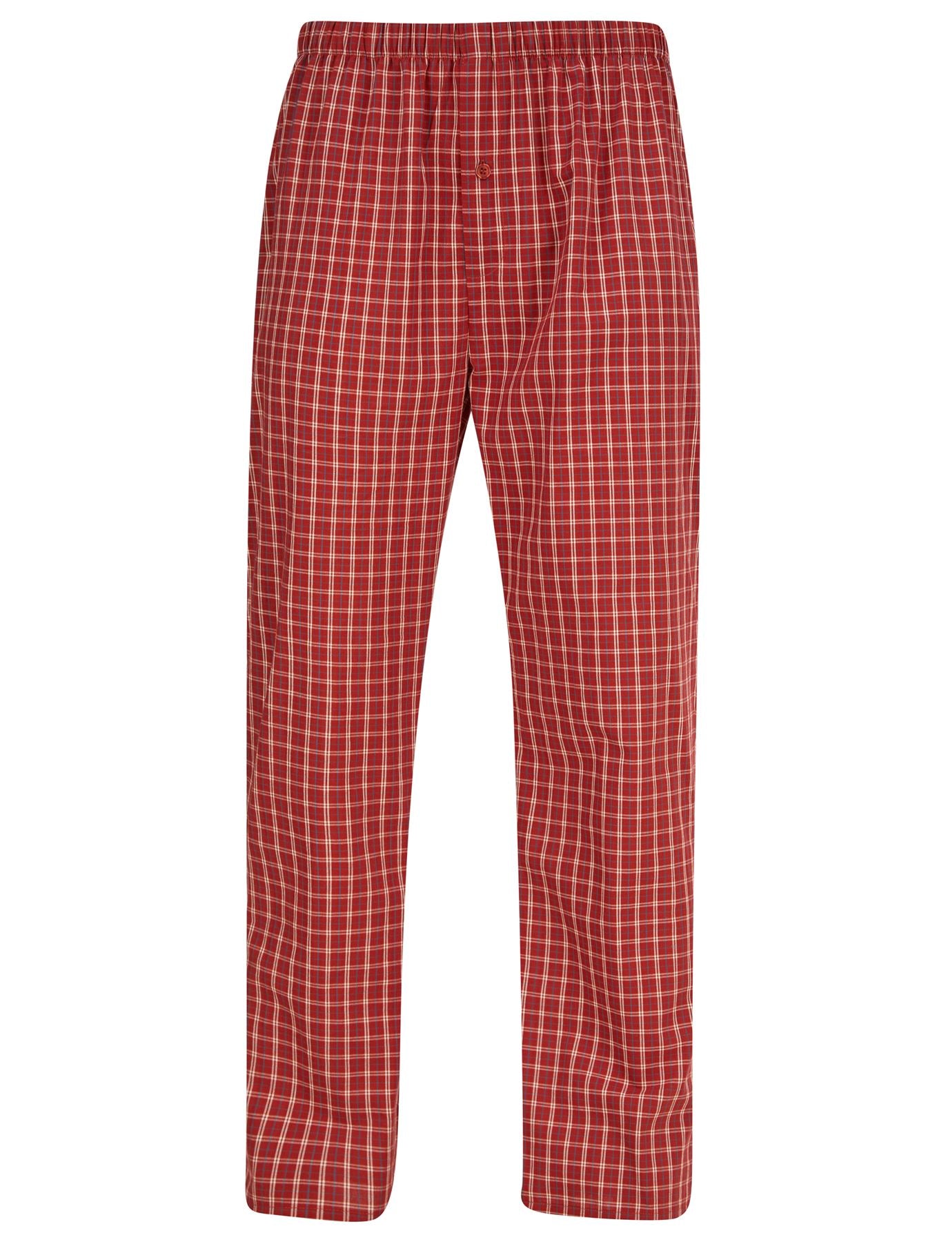 Walker Reid Mens 100% Woven Cotton Check Pyjamas