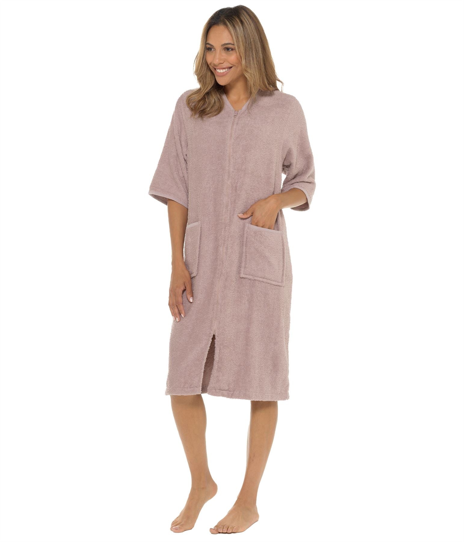 Undercover Womens Zip Up Towelling Dressing Gown