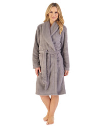 Slenderella Womens Fleece Shawl Collar Dressing Gown