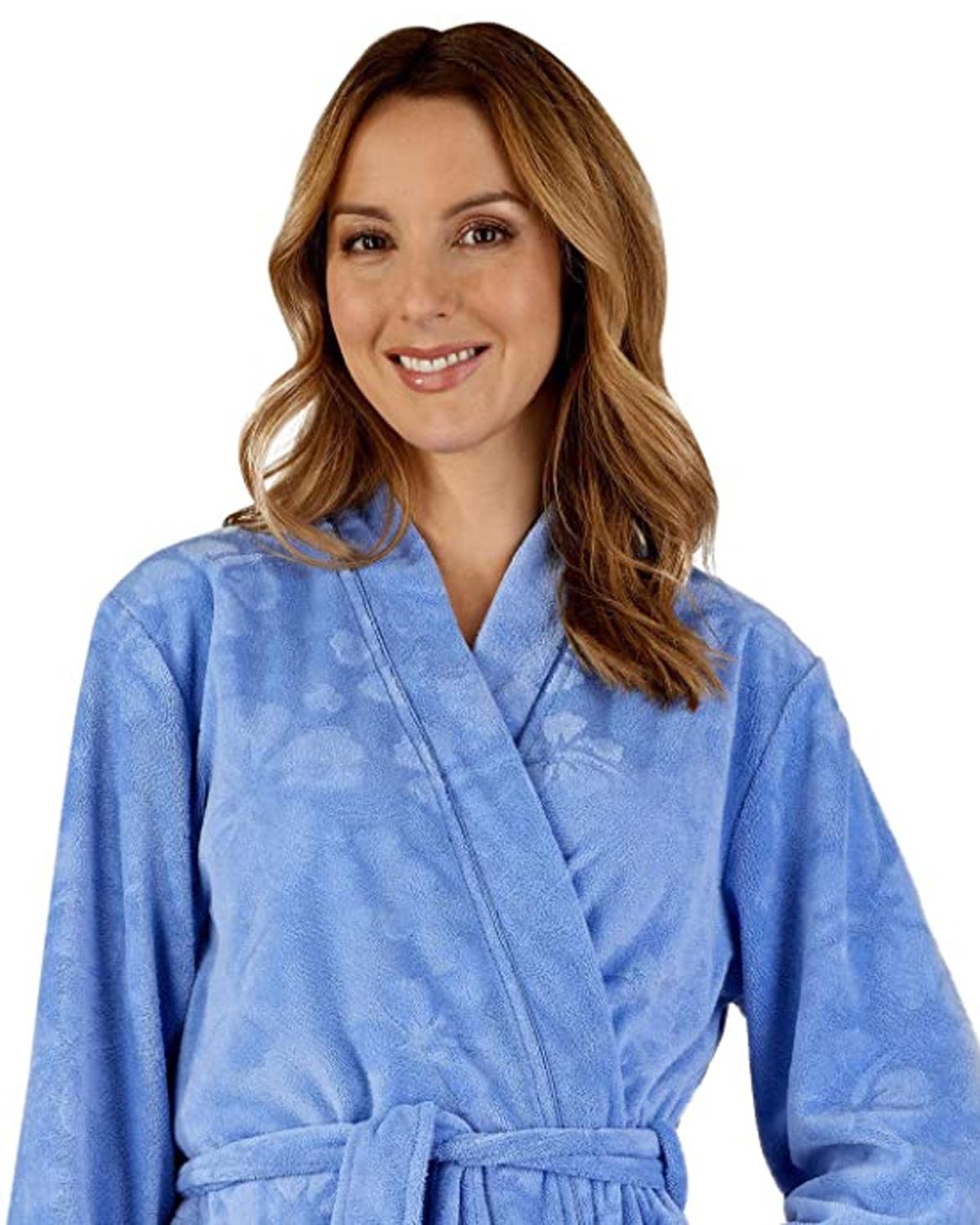 Slenderella Womens 38" Floral Embossed Dressing Gown