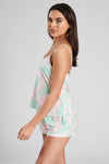 Loungeable Womens Pink Palm Print Pyjamas