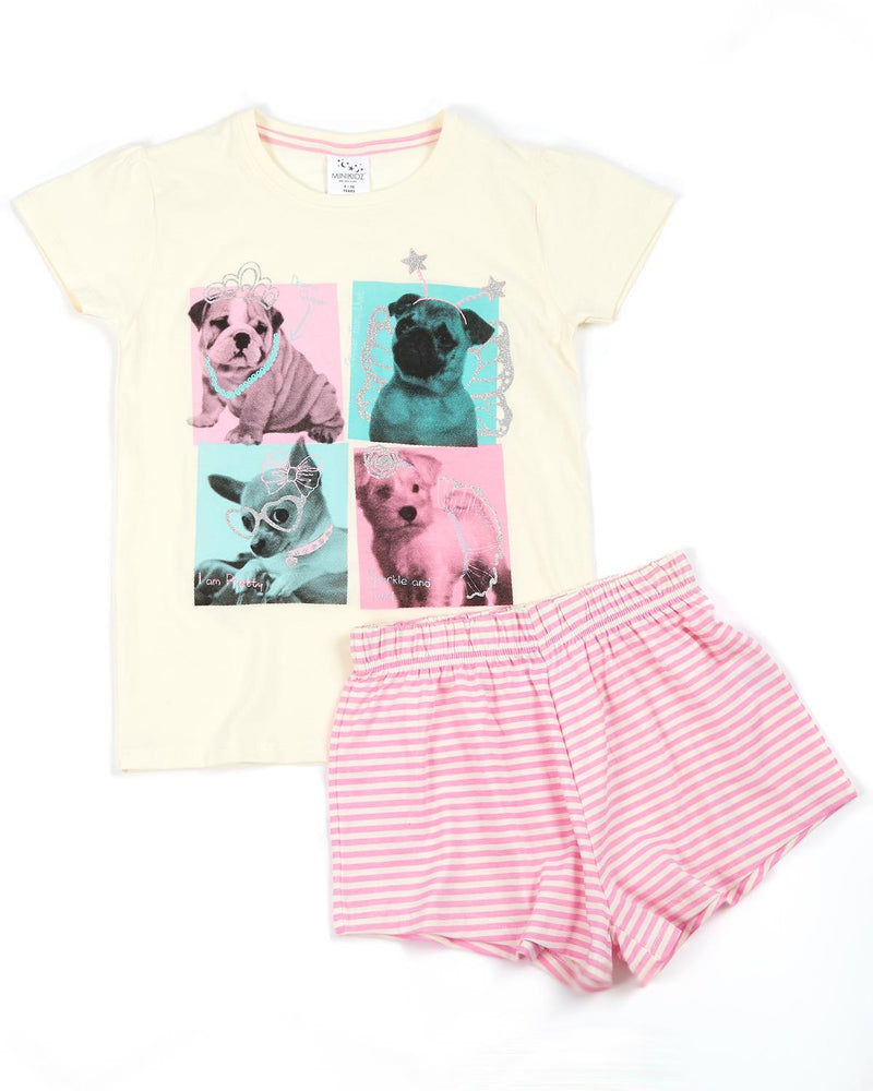 Girls Puppy Princess Short Pyjamas