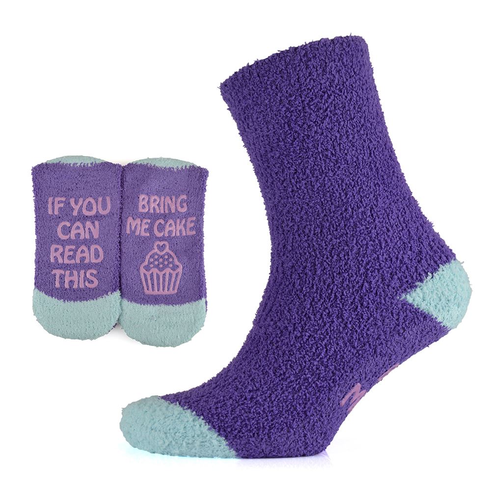 Foxbury 3 Pairs Womens Novelty Slogan Cosy Socks