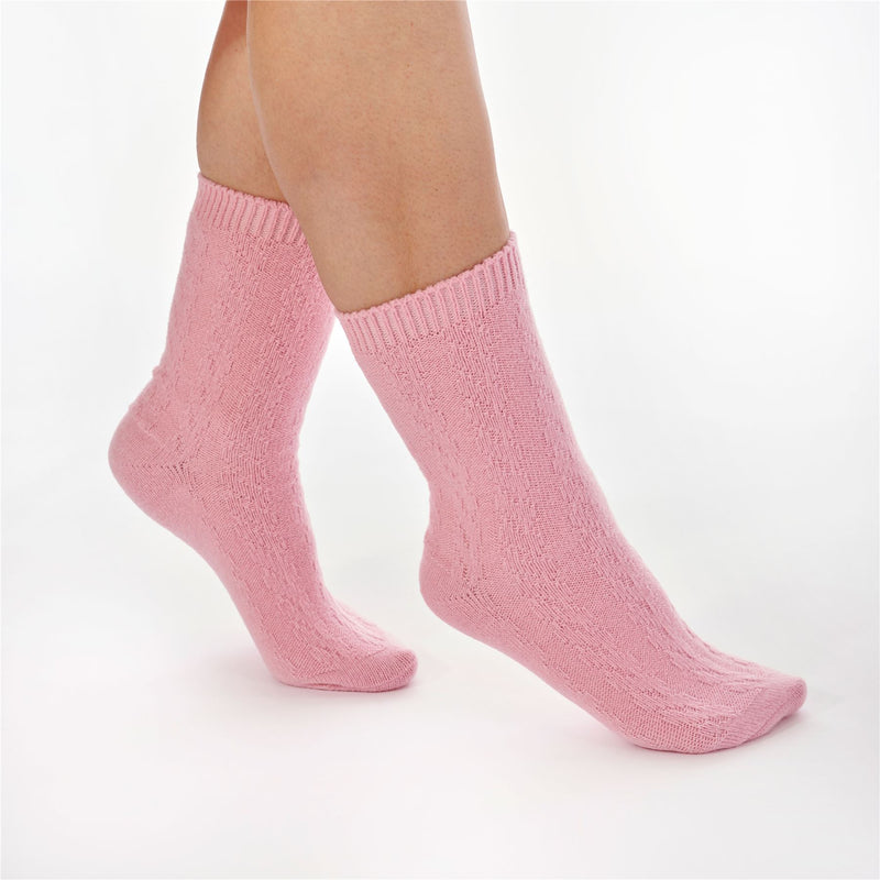 Slenderella Womens Super Soft Cable Knit Bed Socks