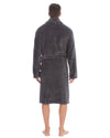 Pierre Roche Mens Black Chevron Fleece Dressing Gown