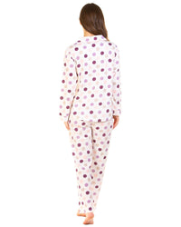 Sue Marks Womens Misty Dots Long Sleeve Button Pyjamas