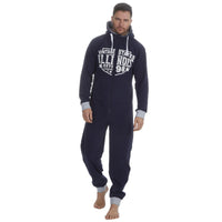 Mens Varsity Fleece Hooded Onesie