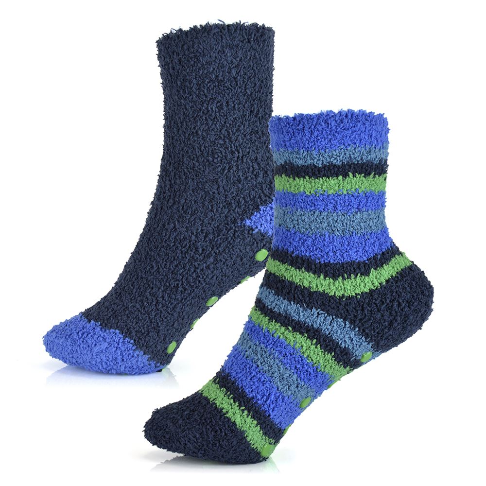 4 Pairs Boys Blue Stripe Cosy Socks