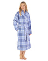 Slenderella Womens Waffle Fleece Check Print Dressing Gown