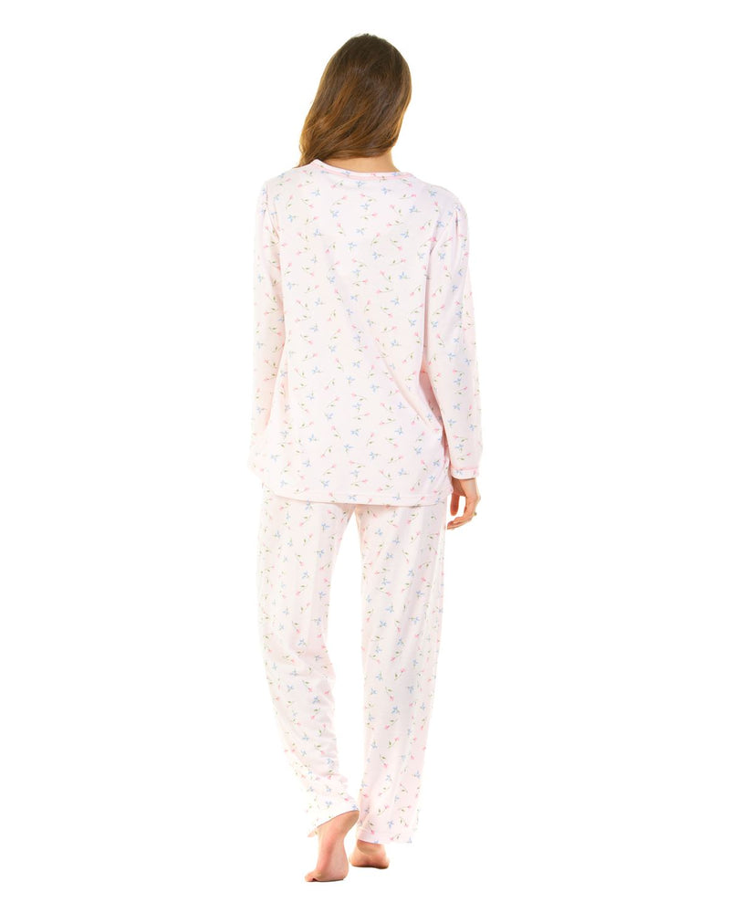 La Marquise Womens Flower Leaf Cuddleknit Pyjamas