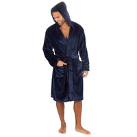 Pierre Roche Mens Polished Hooded Dressing Gown