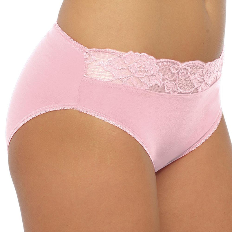 Anucci Womens 5 Pack Lace Front High Leg Briefs