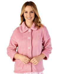 Slenderella Womens Mini Waffle Button Bed Jacket