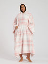 Loungeable Womens Pink Check Print Long Poncho