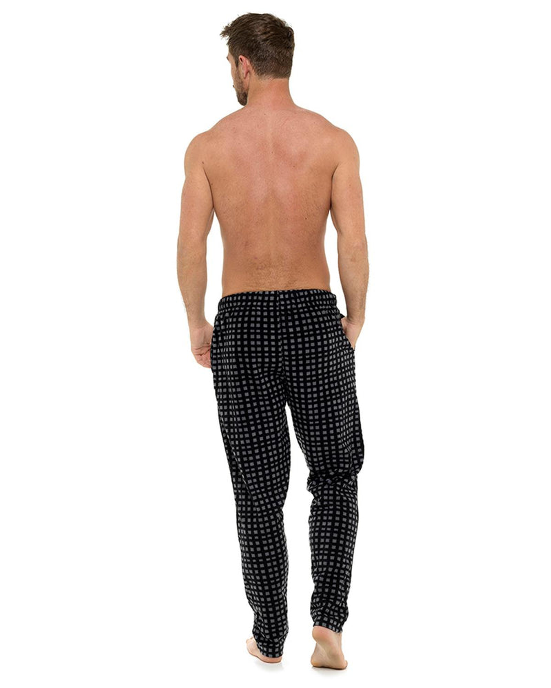 Foxbury Mens Microfleece Check Lounge Pants