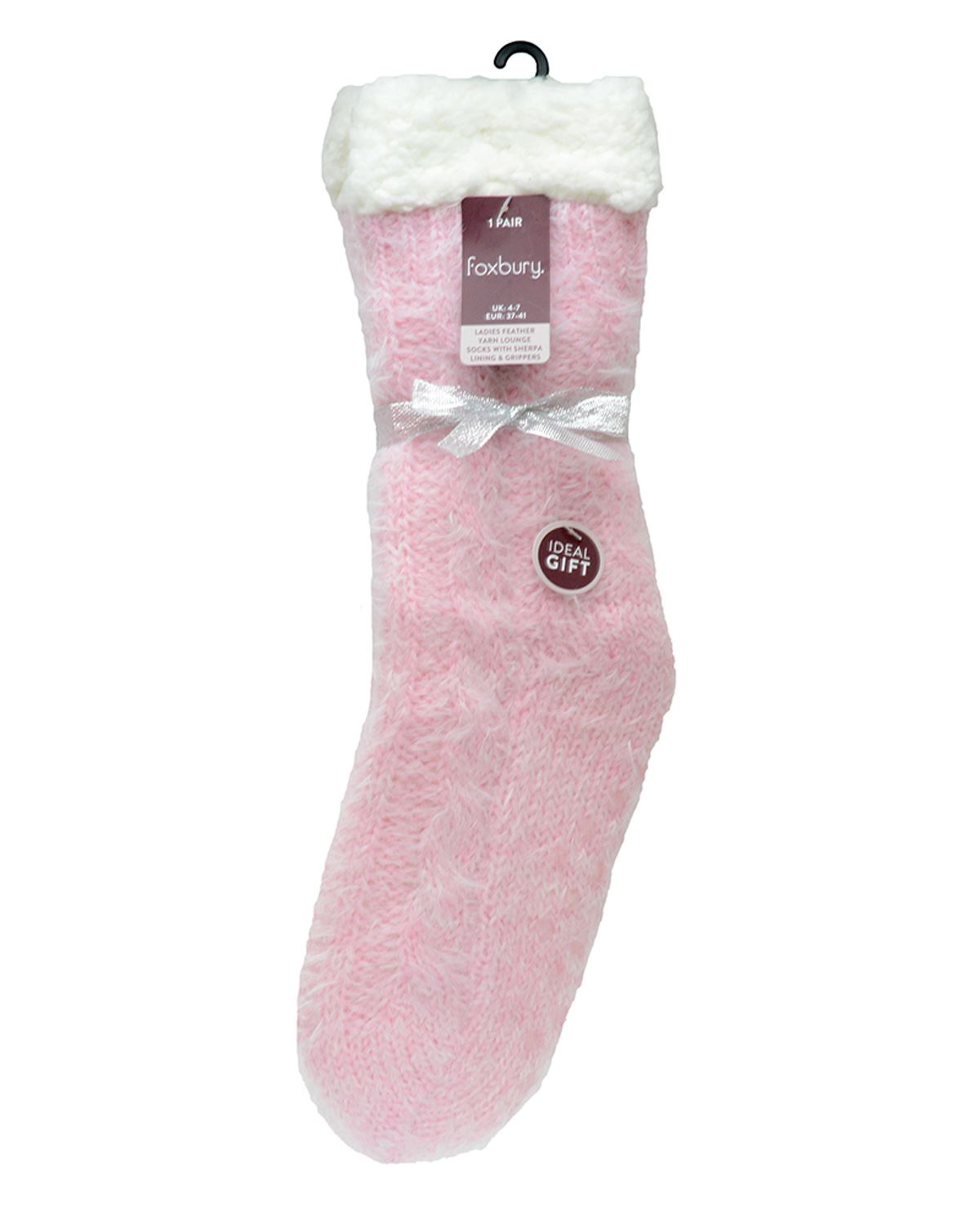 Foxbury Womens Feather Yarn Slipper Socks