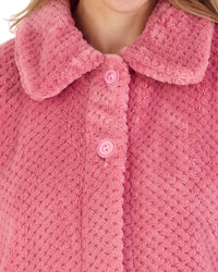 Slenderella Womens Waffle Fleece Button Bed Jacket