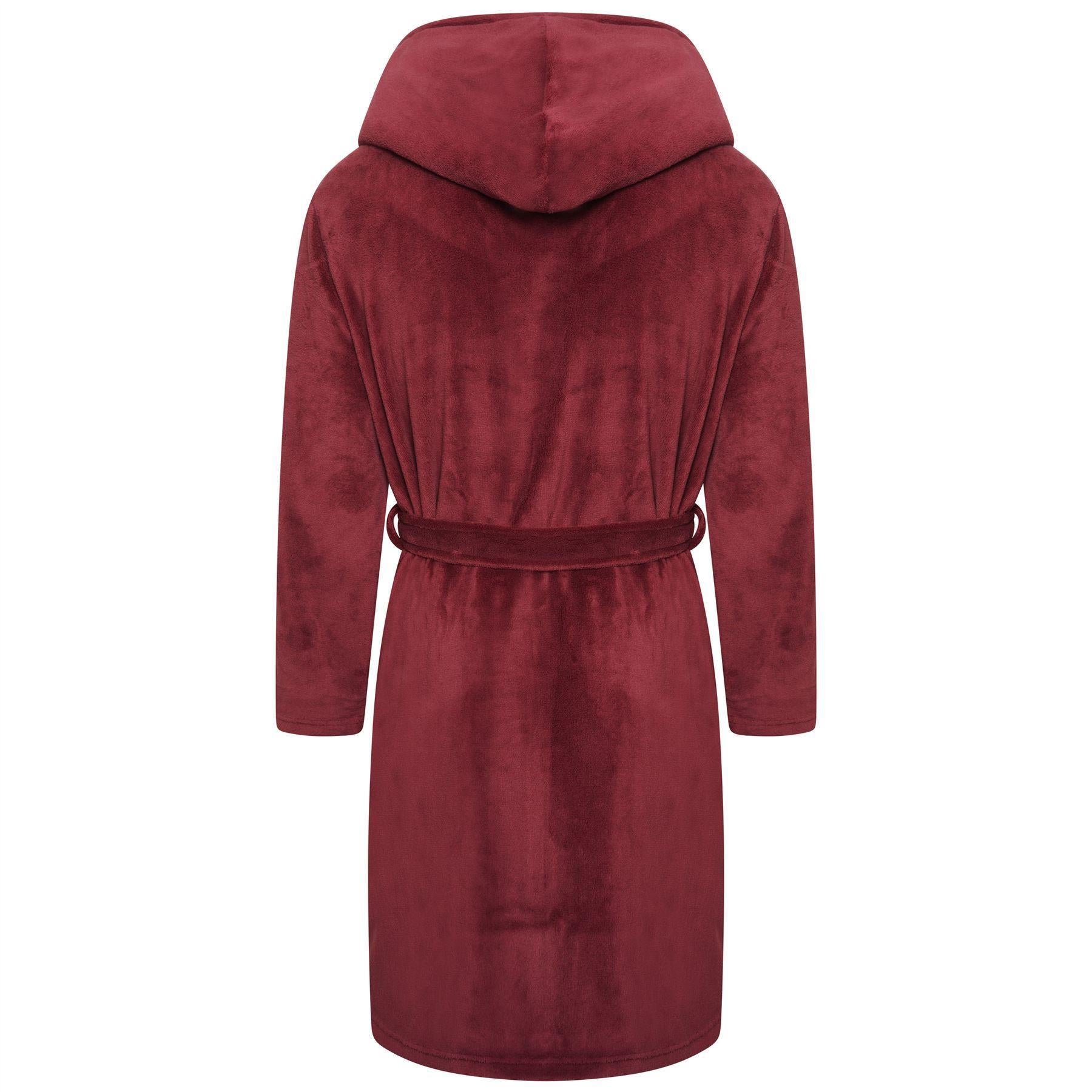 Loungeable Mens Fleece Hooded Dressing Gown