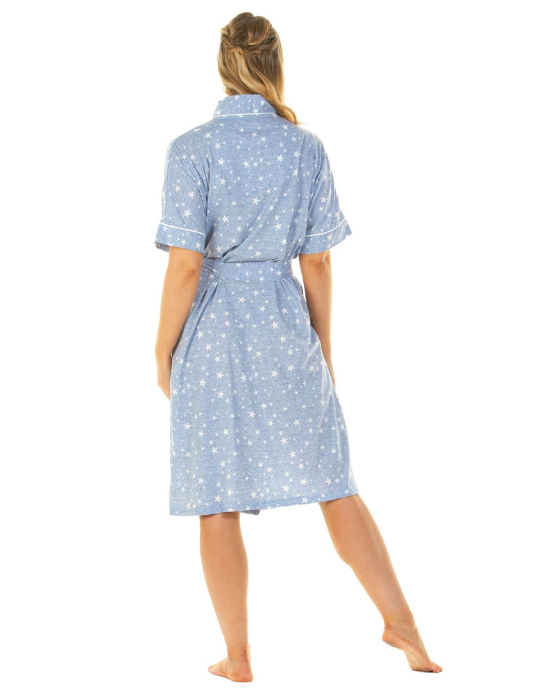 La Marquise Womens Heather Stars Robe