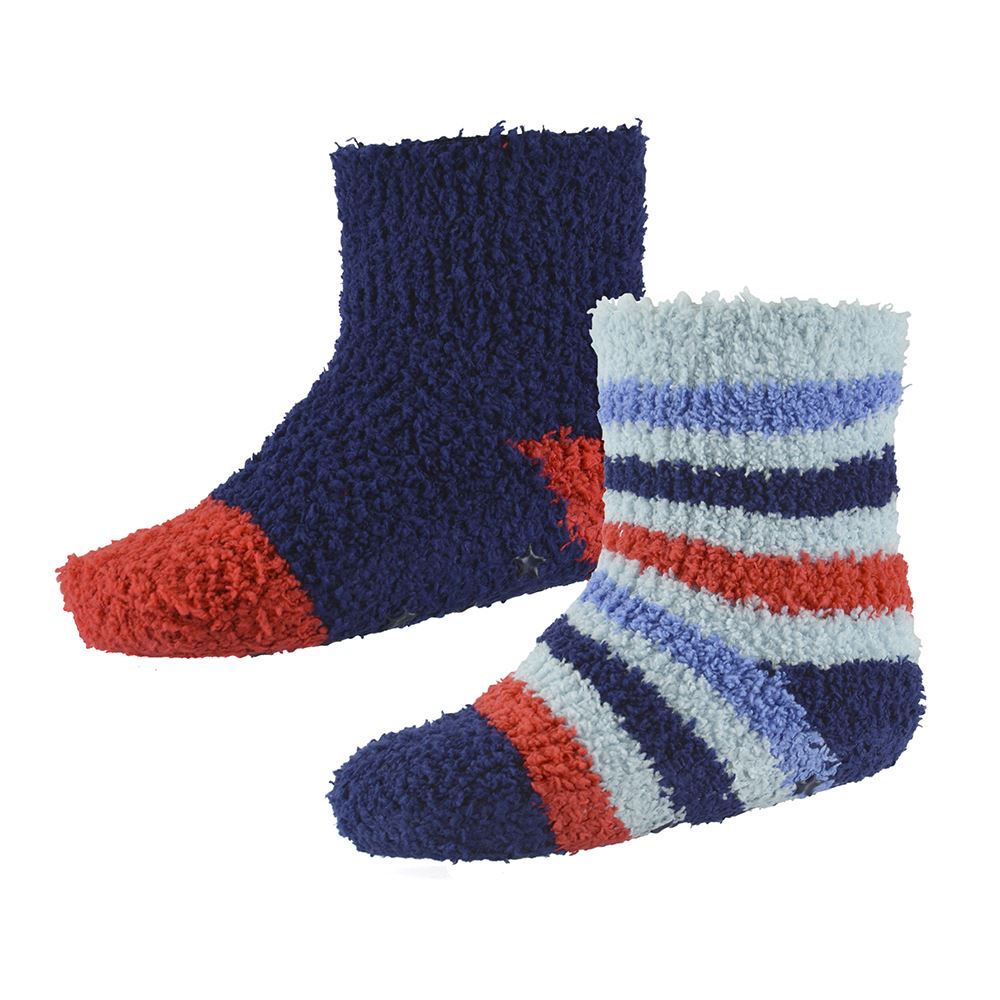 4 Pairs Baby Boys Blue Stripe Cosy Socks