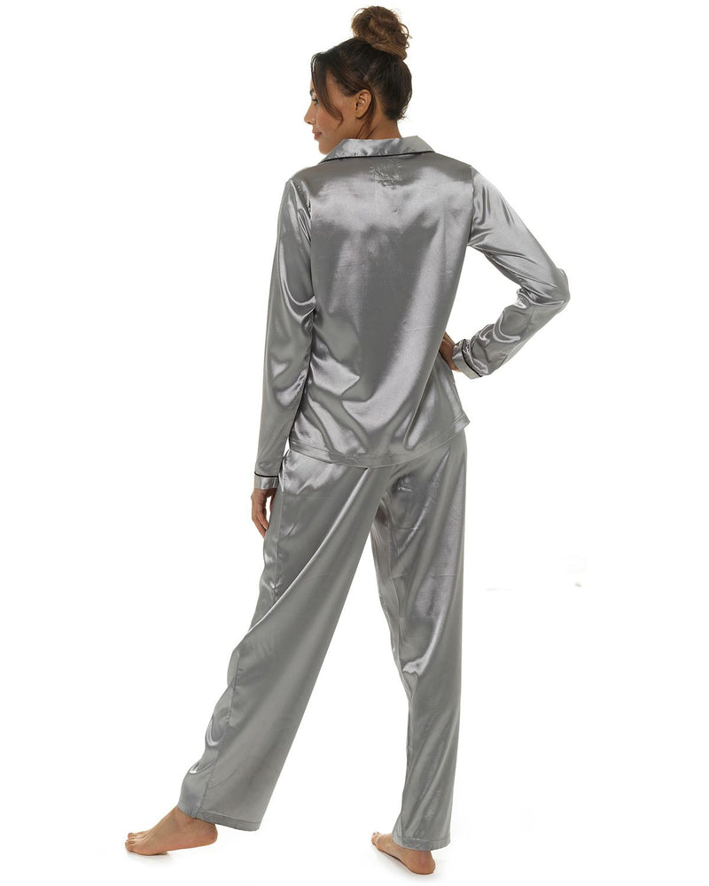 Wolf & Harte Womens Satin Button Pyjamas