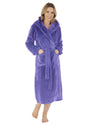 Slenderella Womens 46" Chevron Embossed Fleece Hooded Dressing Gown