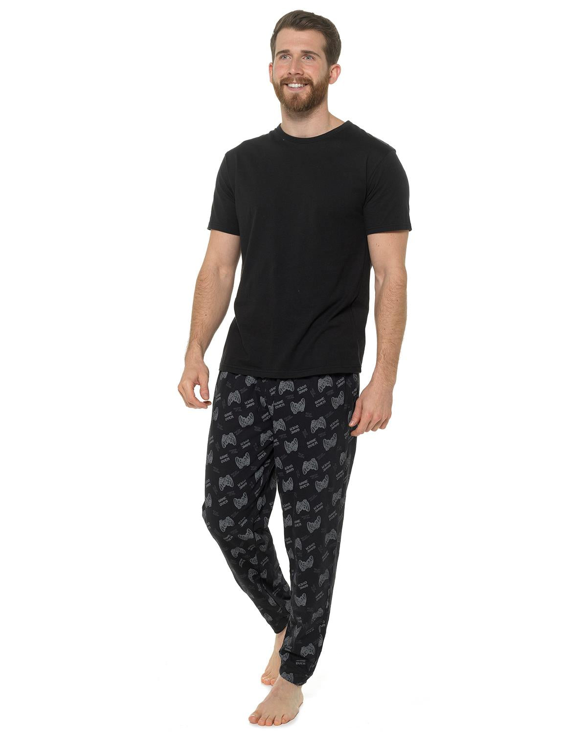 Foxbury Mens Black Gaming Pyjamas